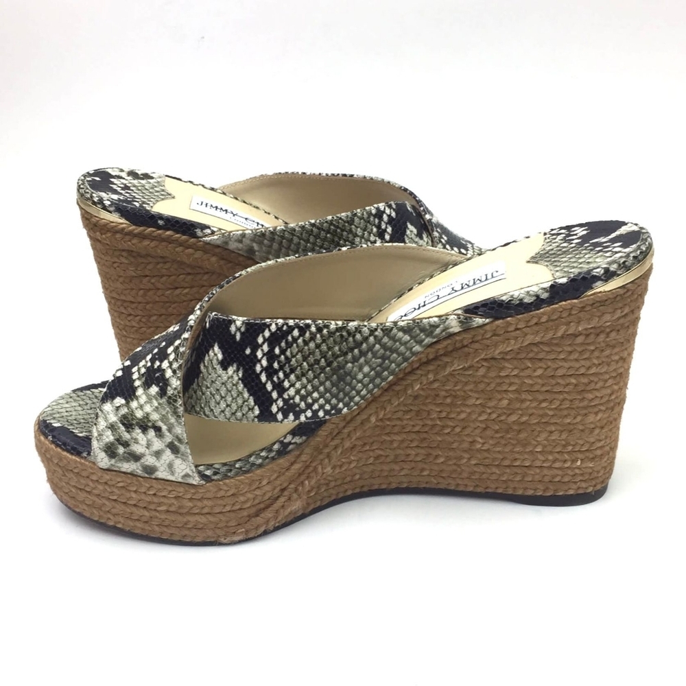 JIMMY CHOO Dovina Snake Embossed Espadrille 9 - Picture 6 of 12